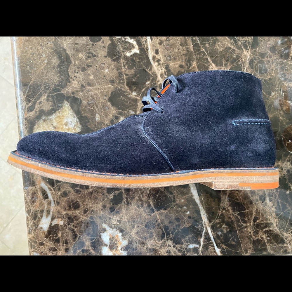 Louis Vuitton blue suede lace up ankle boots- - Picture 8 of 10